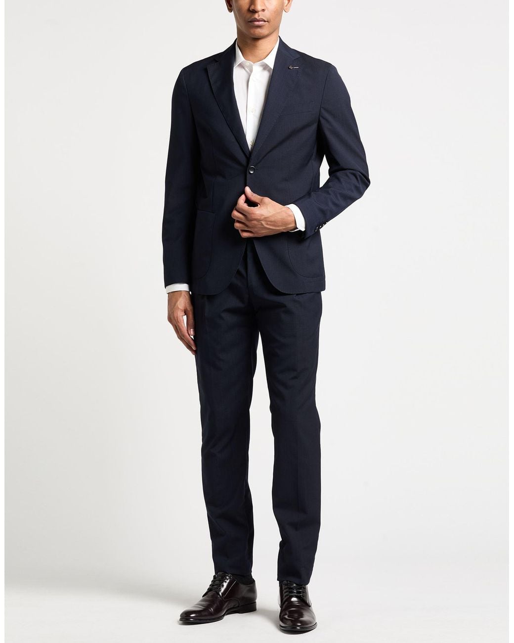 Paoloni Blue Suit Virgin Wool for men