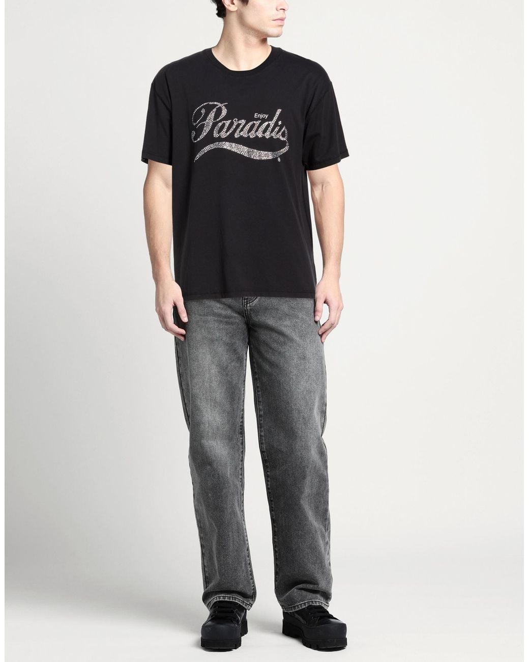 3.PARADIS Black T-Shirt for men