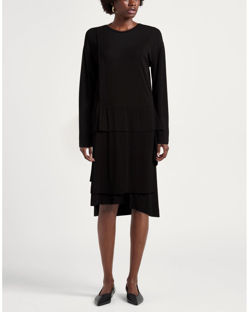 High Black Use Midi Dress Rayon, Elastane