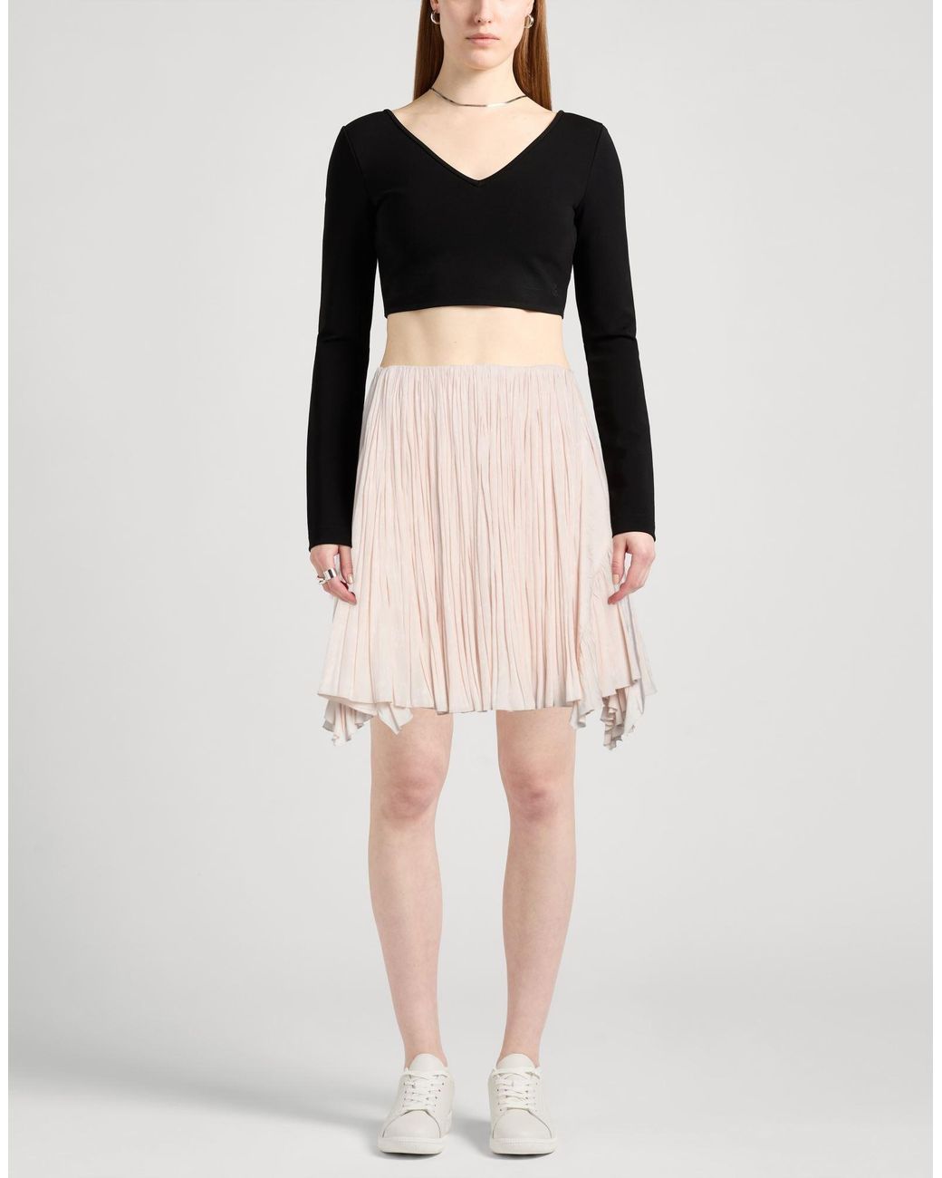 Lanvin Natural Mini Skirt Polyester