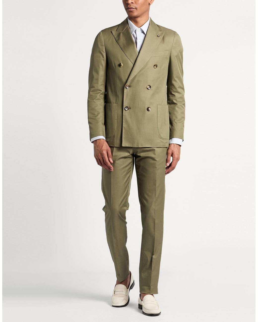 Lardini Green Suit Cotton for men