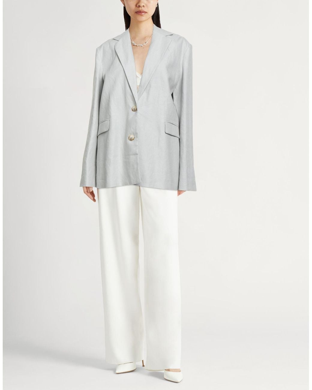 Loulou de Saison Gray Light Blazer Linen