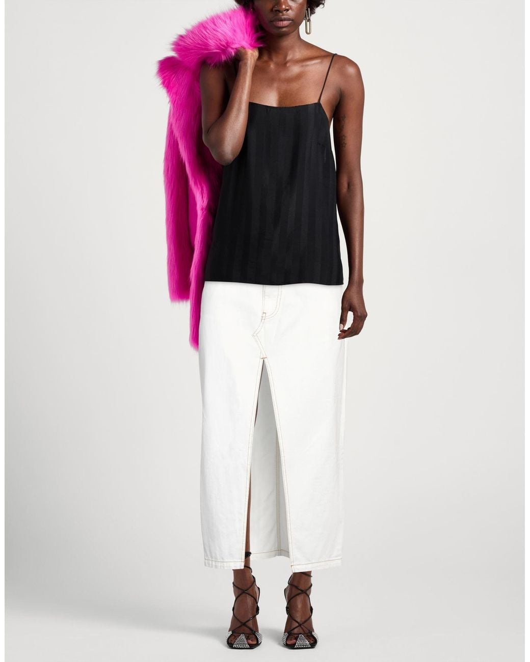 Pinko White Denim Skirt