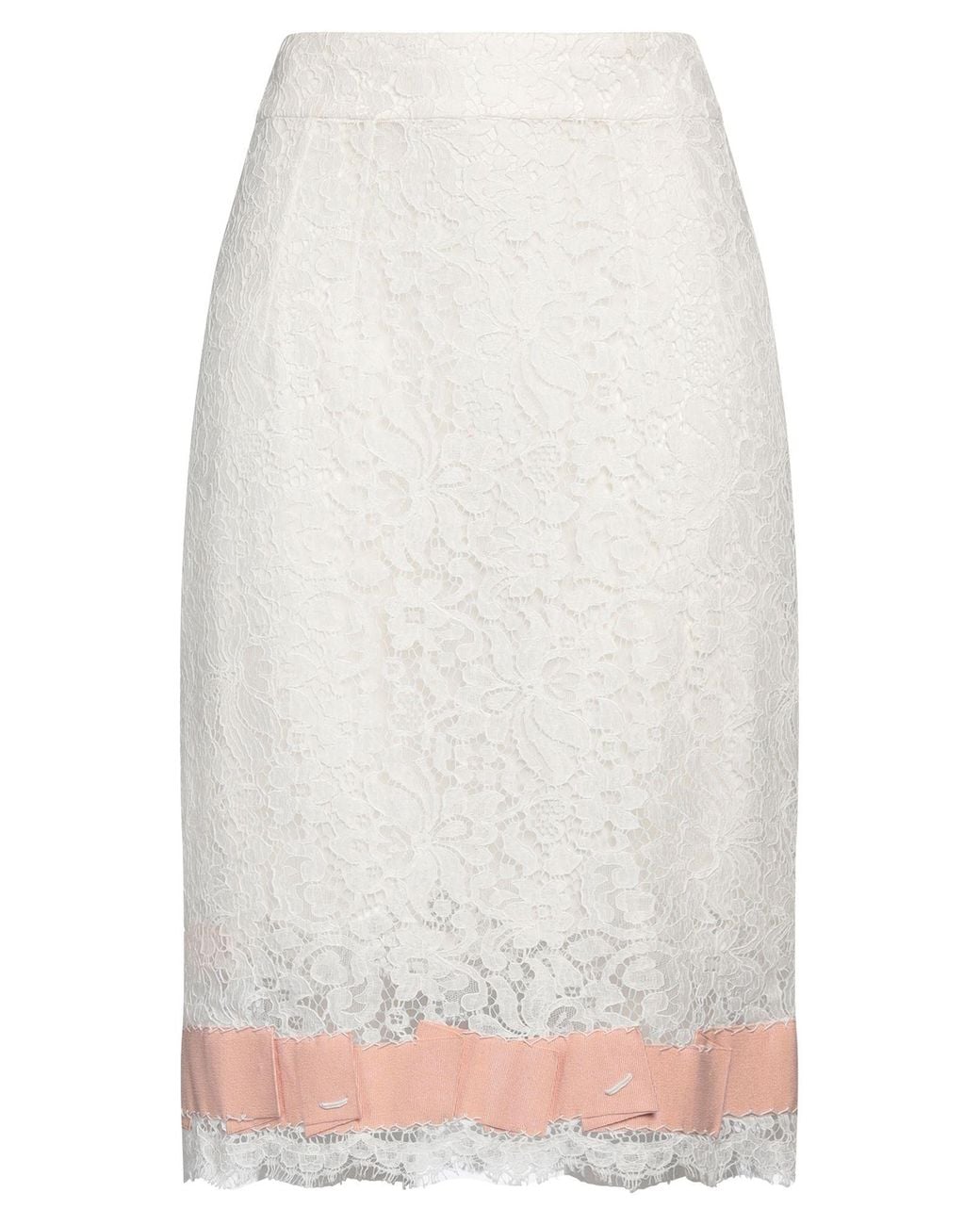 Dolce & Gabbana White Midi Skirt