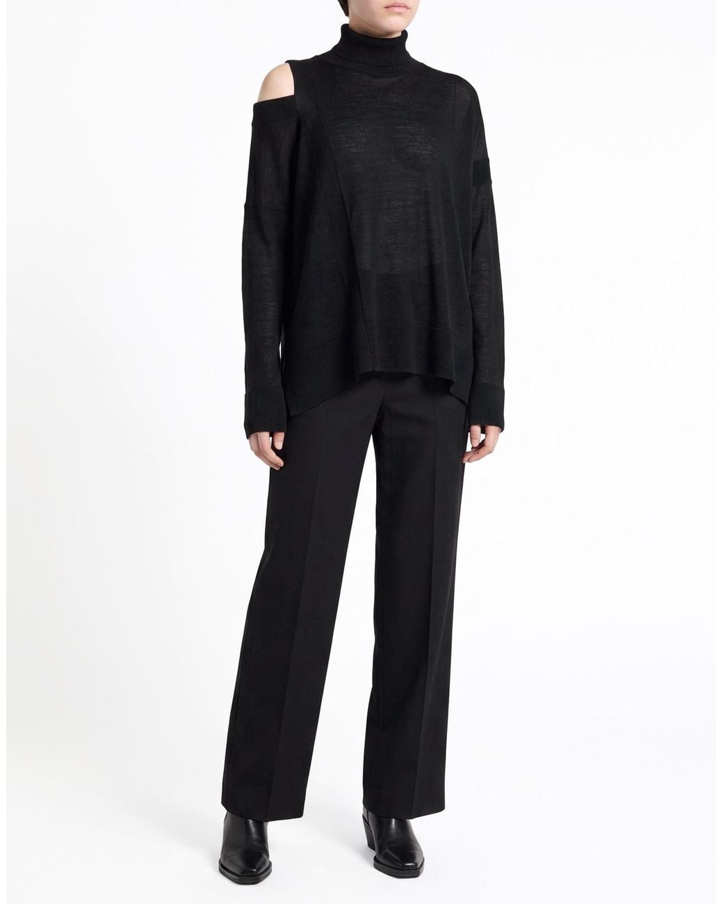 Manila Grace Black Turtleneck Acrylic, Wool, Viscose