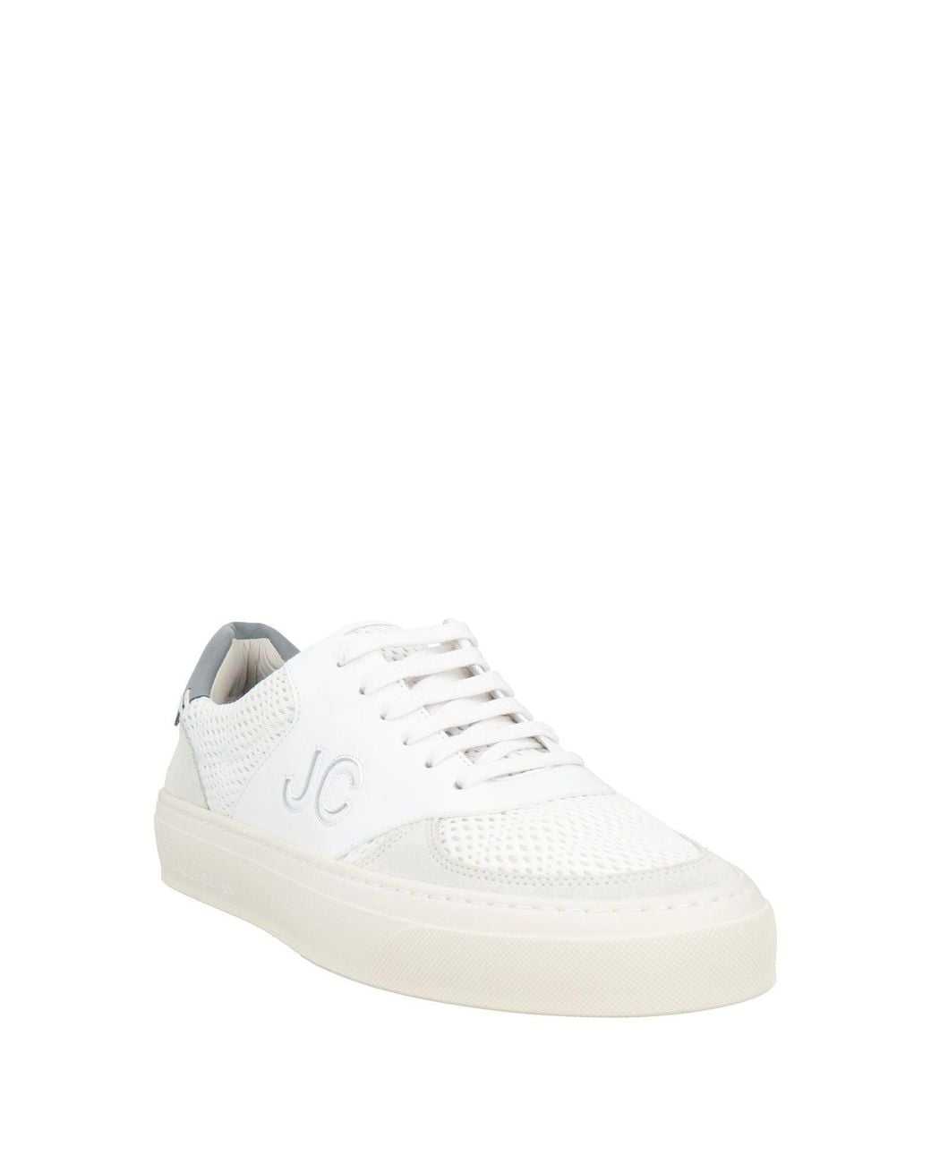 Jacob Cohen White Sneakers Leather, Polyester for men
