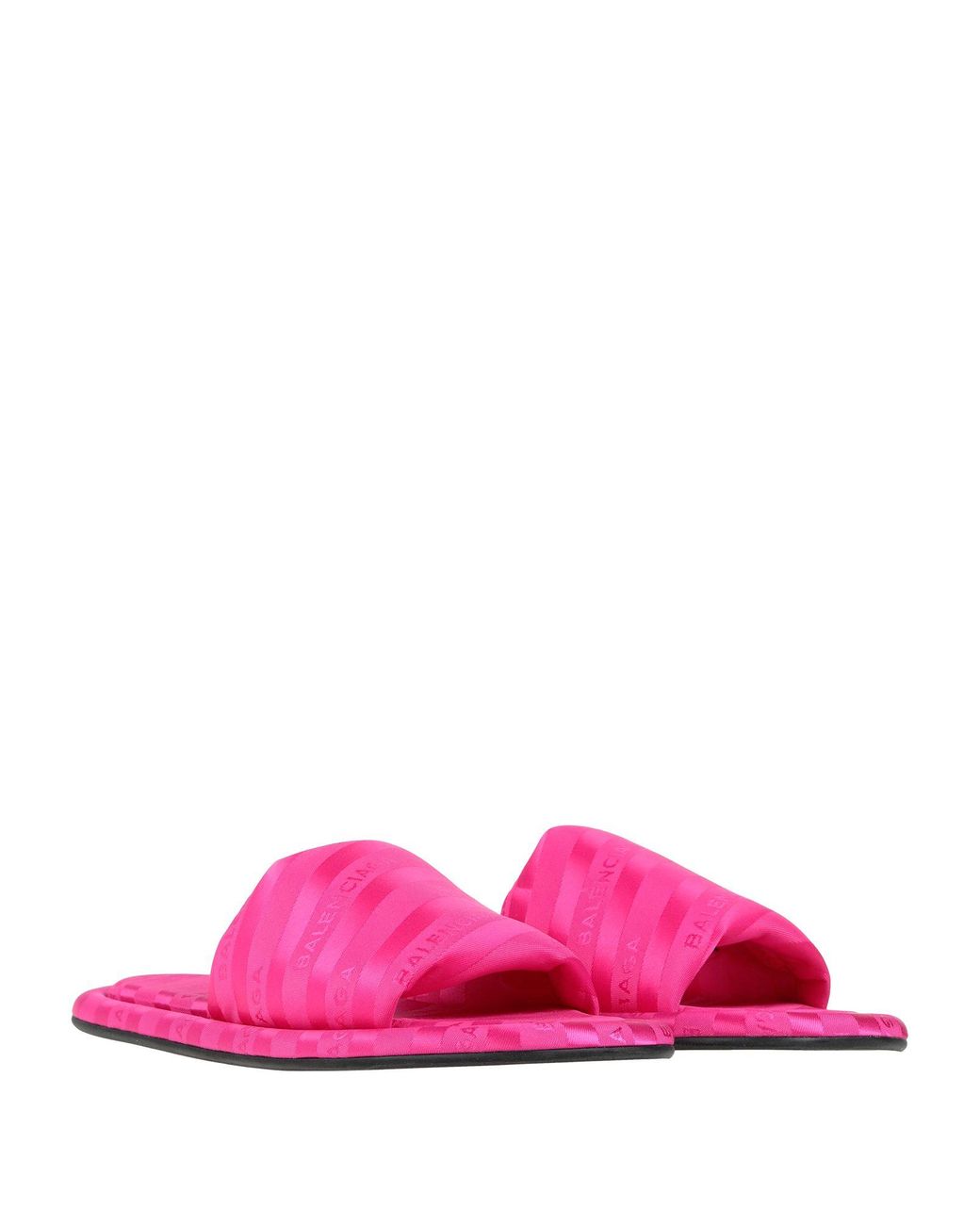 Balenciaga Synthetic Pink Hotel Satin Slides | Lyst