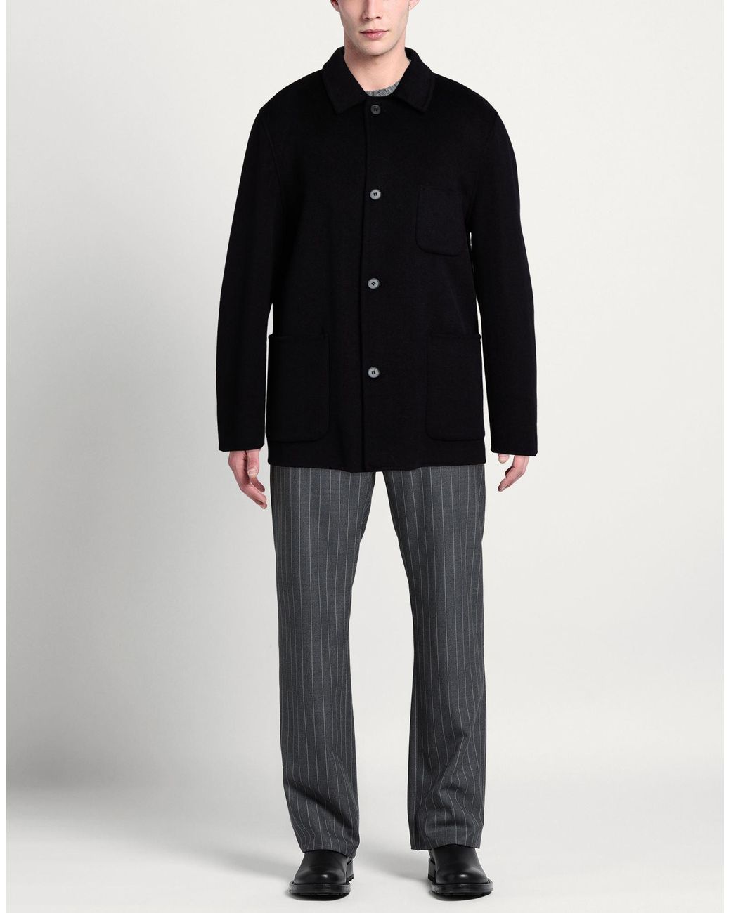 ADHOCONCEPT Black Jacket for men