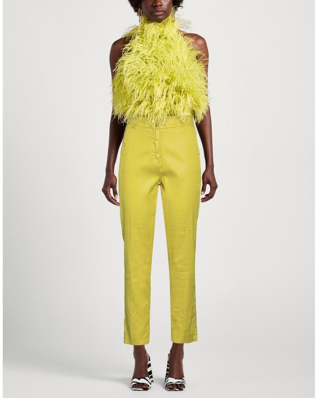 Mason's Yellow Pants Linen, Cotton, Elastane