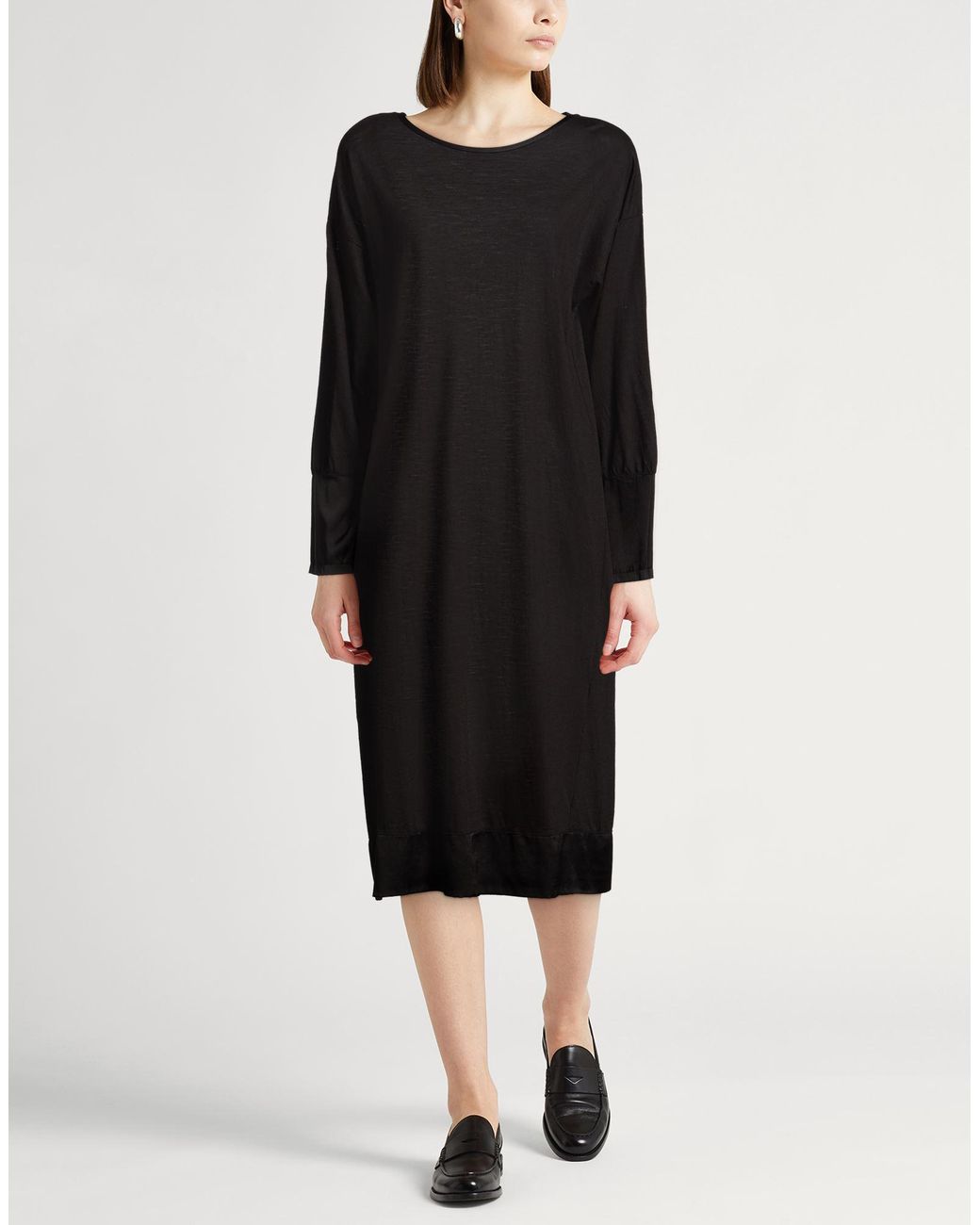 Crossley Black Midi Dress Virgin Wool, Silk, Elastane