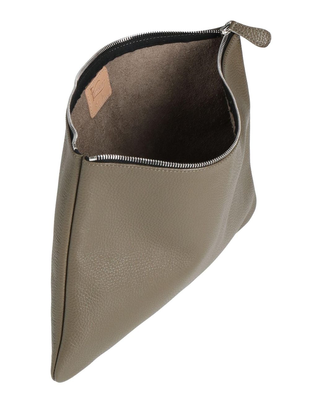 Virreina Brown Taupe Clutch Leather