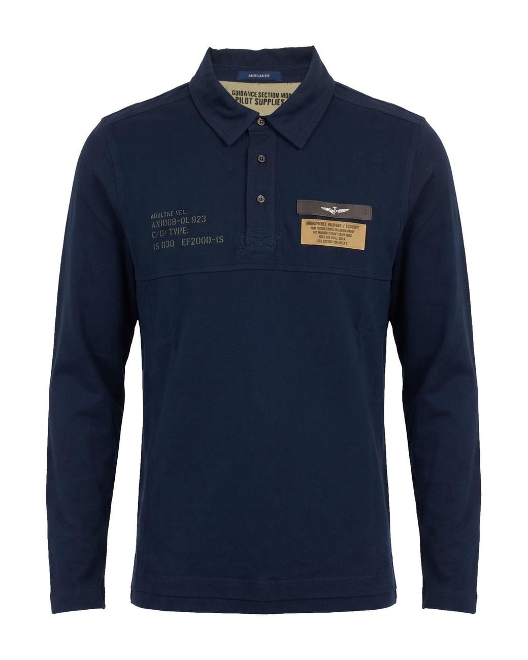 Aeronautica Militare Blue Midnight Polo Shirt Cotton, Elastane for men