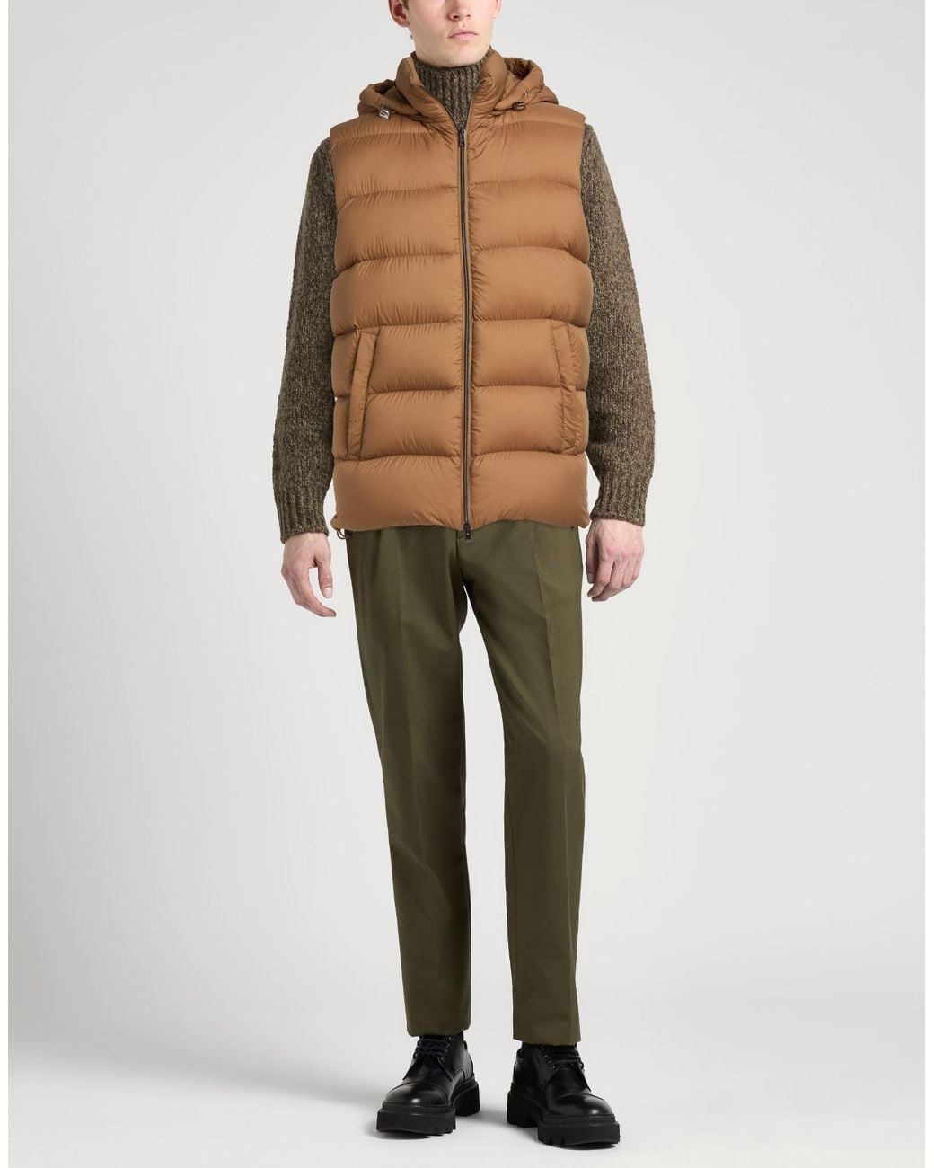 Herno Brown Vest Polyamide, Polyurethane for men
