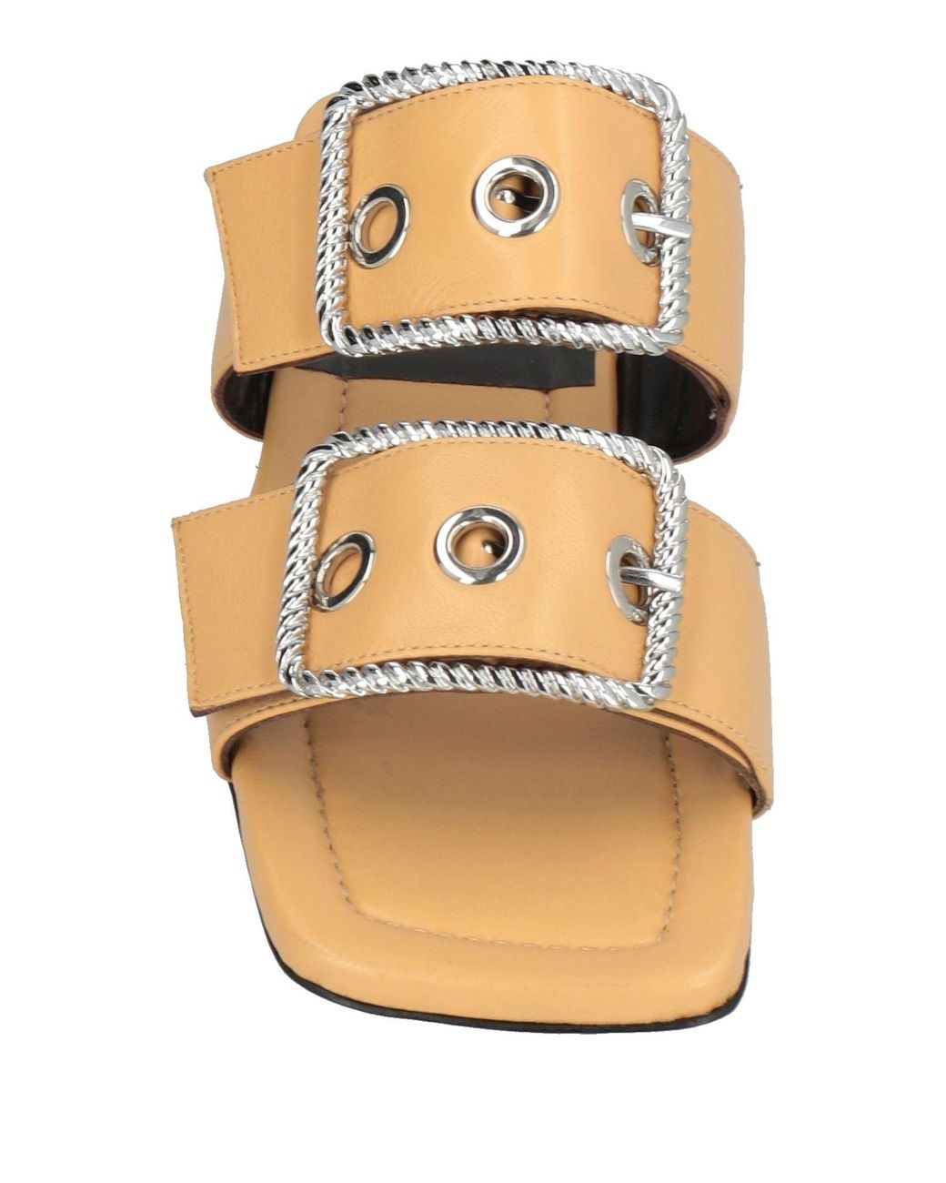 By Far Metallic Sandals Leather