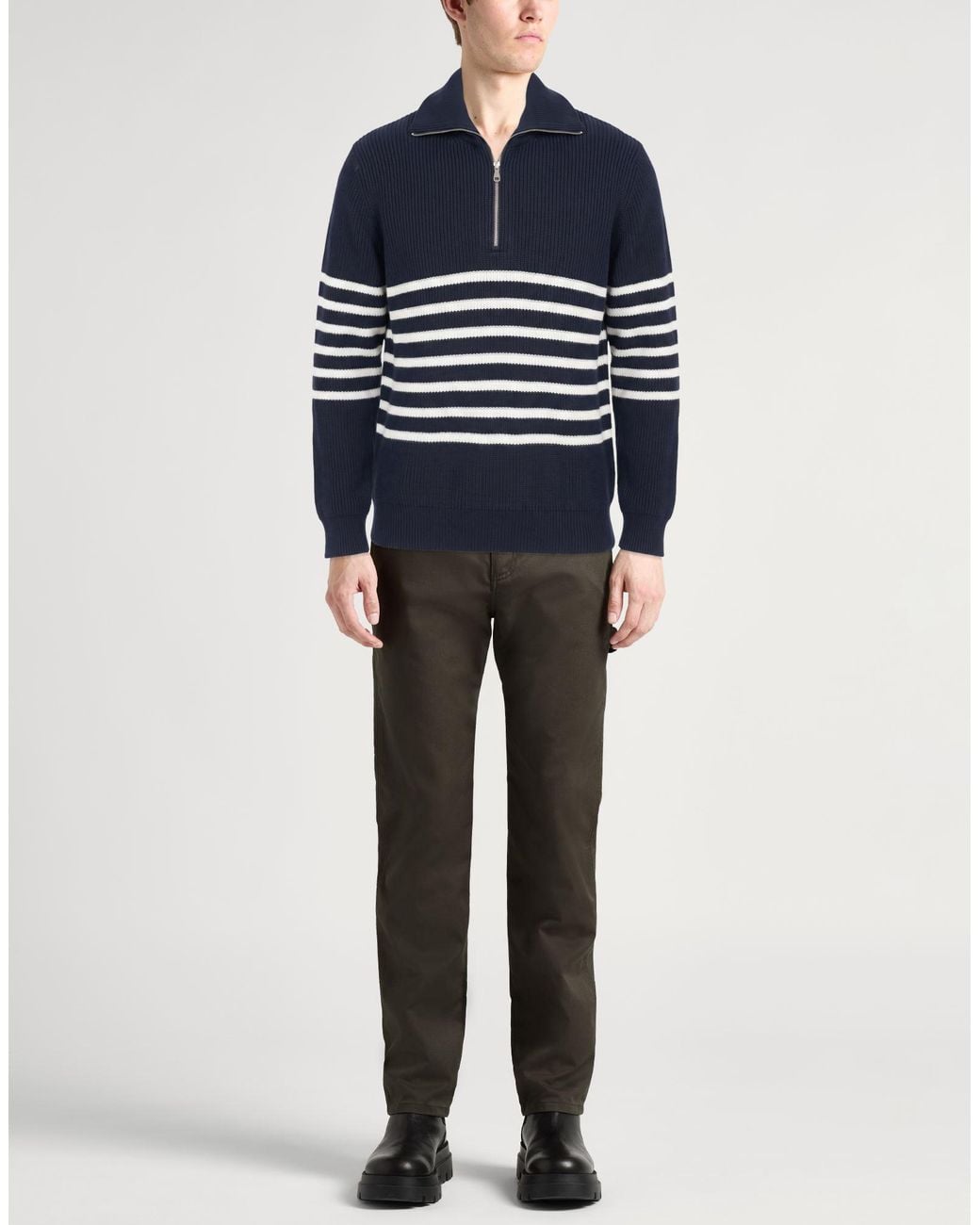 Brunello Cucinelli Blue Sweater Cotton for men