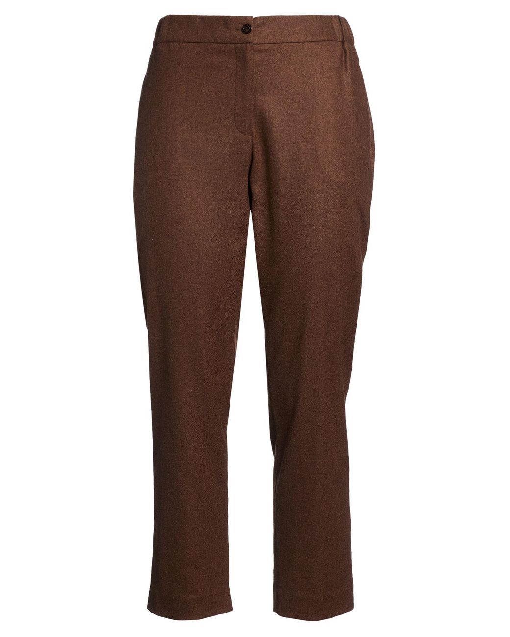 Bruno Manetti Brown Pants Wool, Polyester, Elastane