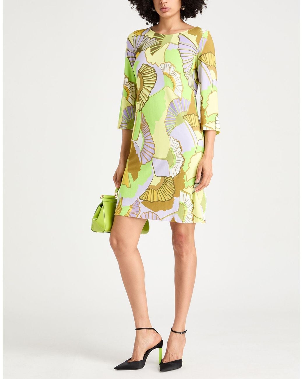Clips Yellow Mini Dress Viscose, Elastane