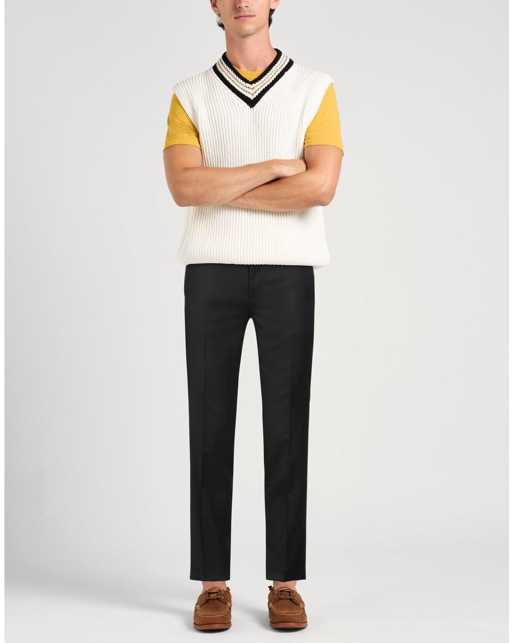 HUGO Black Pants Virgin Wool for men