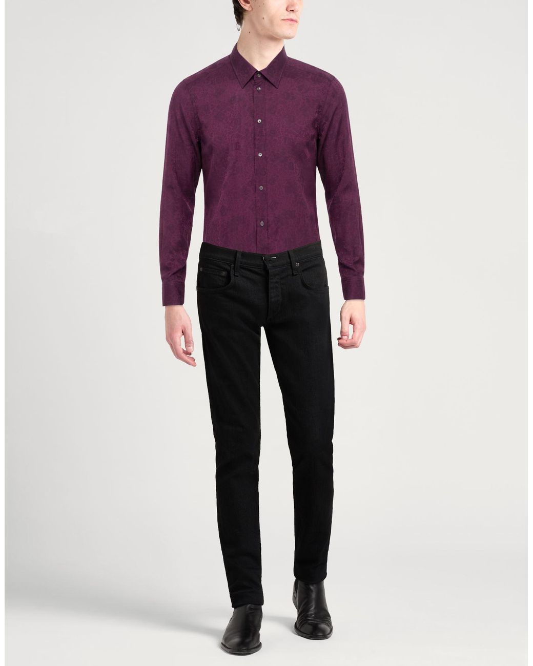 Dolce & Gabbana Purple Shirt Silk for men