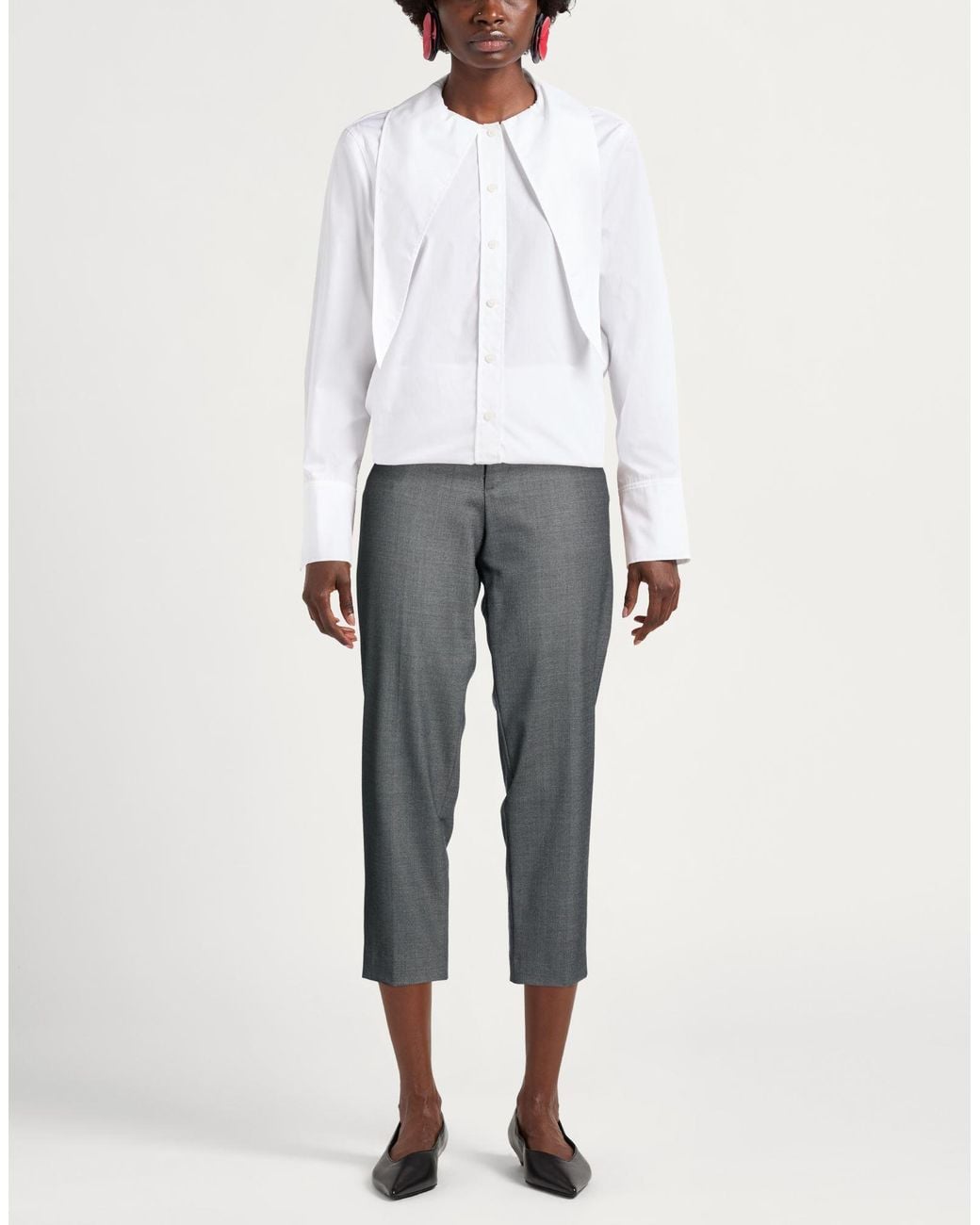 Berwich White Pants Polyester, Virgin Wool, Elastane
