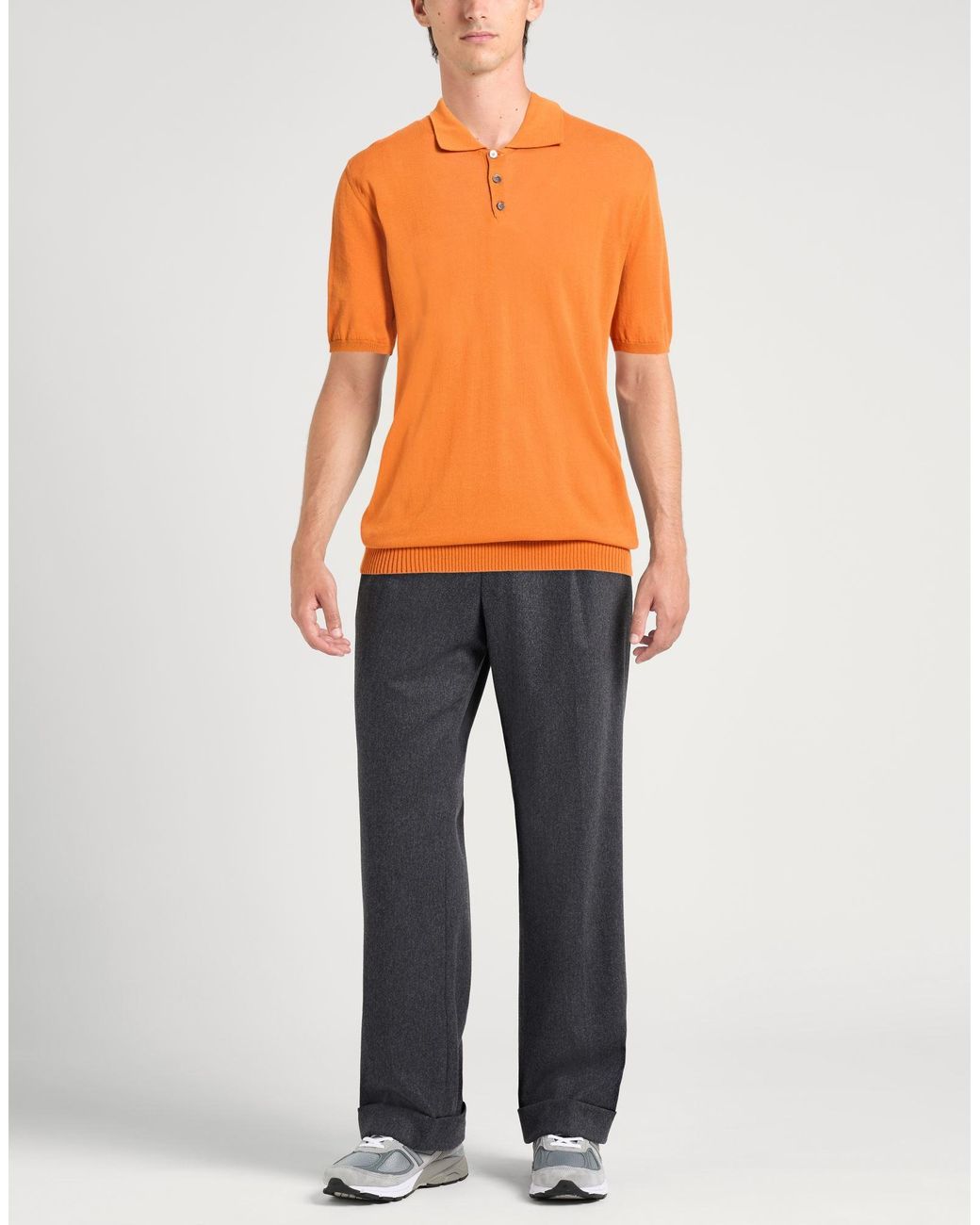 Alpha Studio Orange Polo Shirts for men