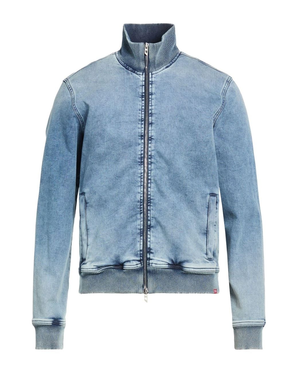 DIESEL Blue Denim Outerwear Cotton, Elastane for men