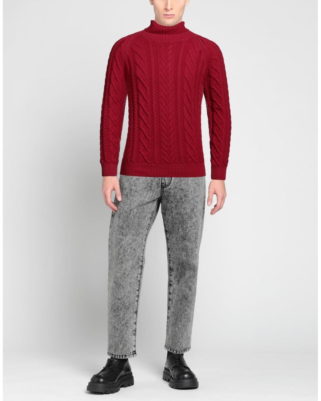 Moorer Red Turtleneck for men