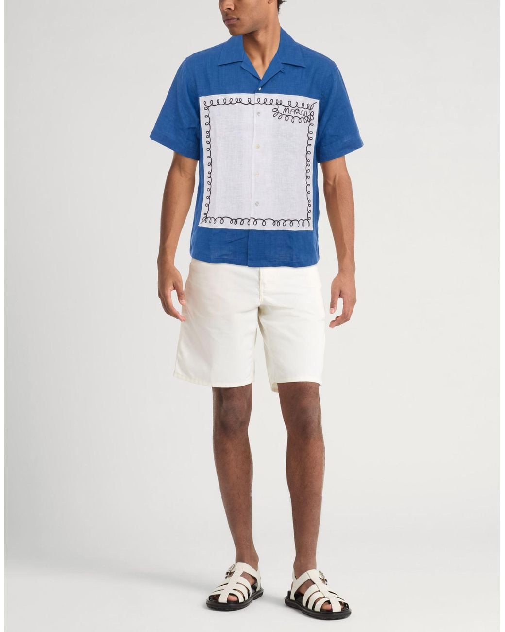 Marni Blue Shirt Linen for men