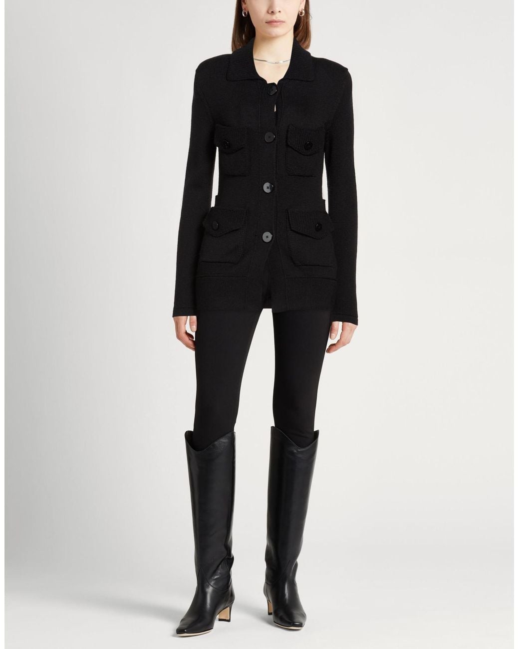 Dorothee Schumacher Black Cardigan Virgin Wool