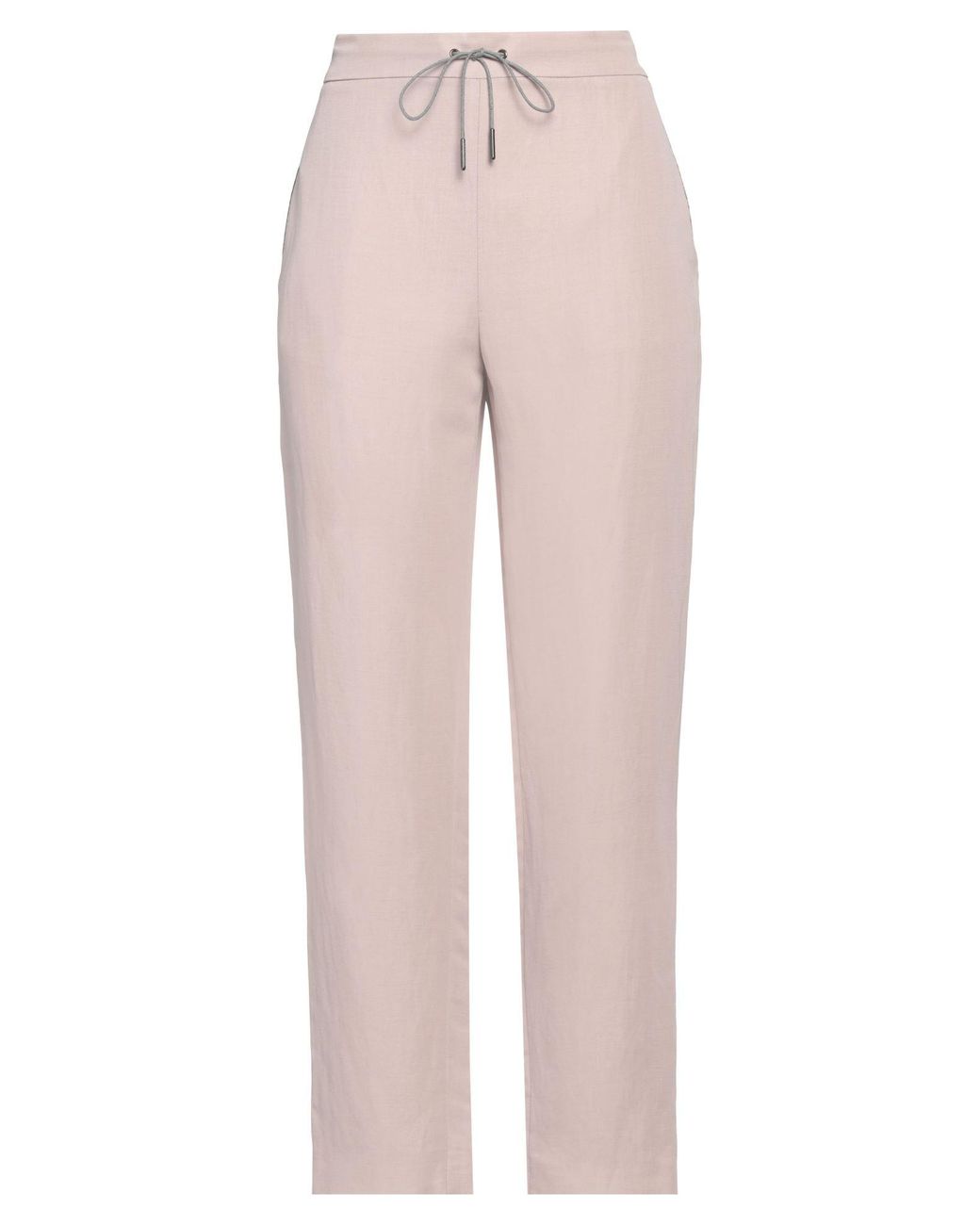 Fabiana Filippi Pink Embellished Viscose-Linen Drawstring Pants