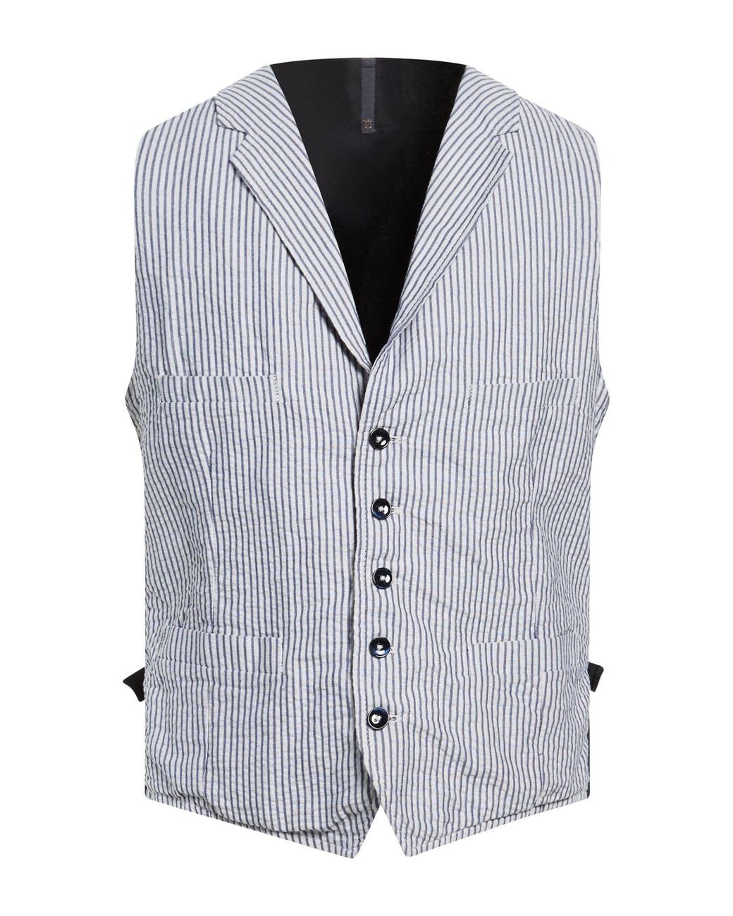 Montedoro Blue Tailored Vest Cotton, Linen for men
