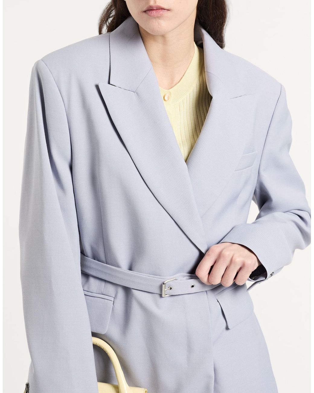 Acne Blue Blazer Viscose, Wool