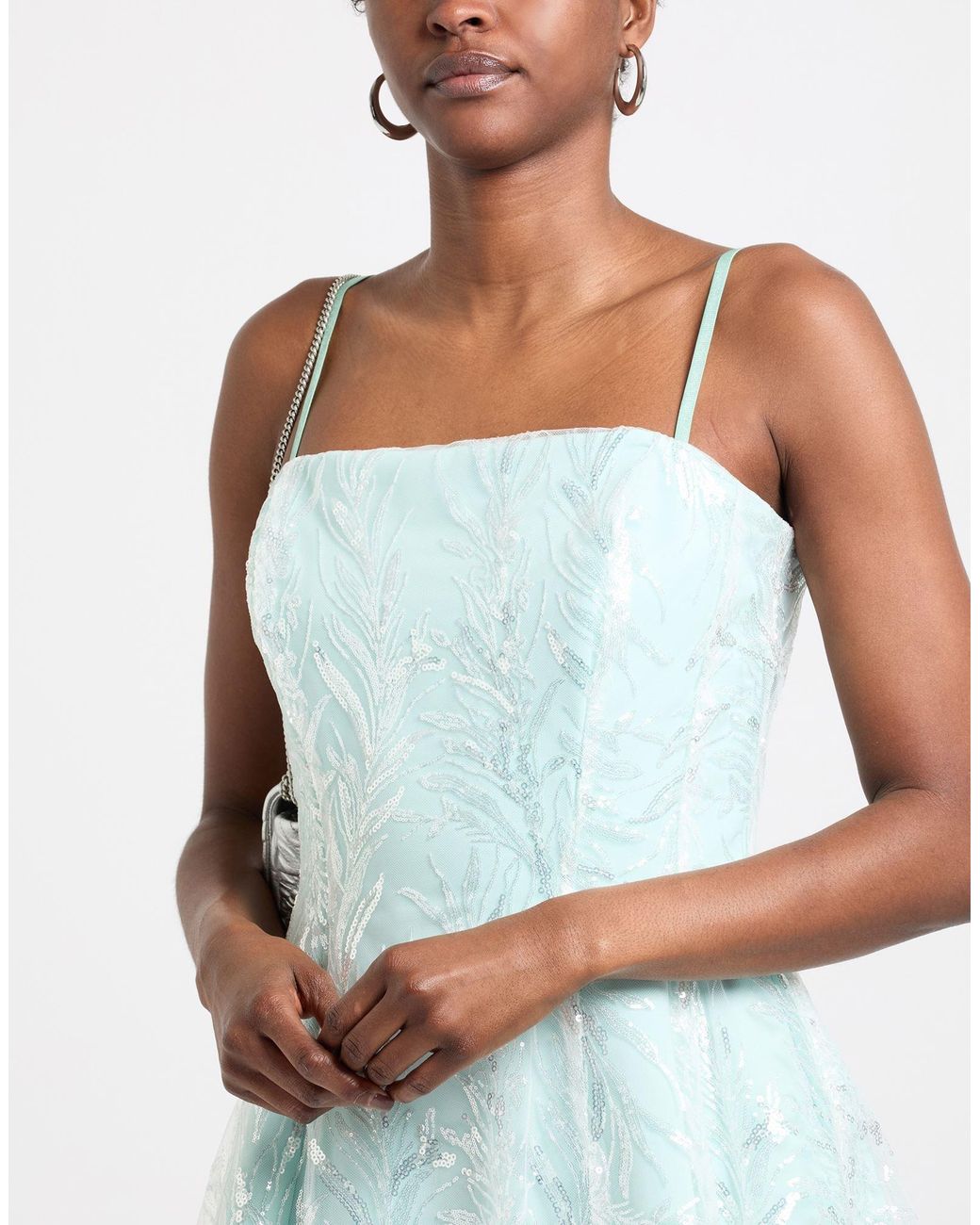 Rinascimento Blue Mini Dress Polyester