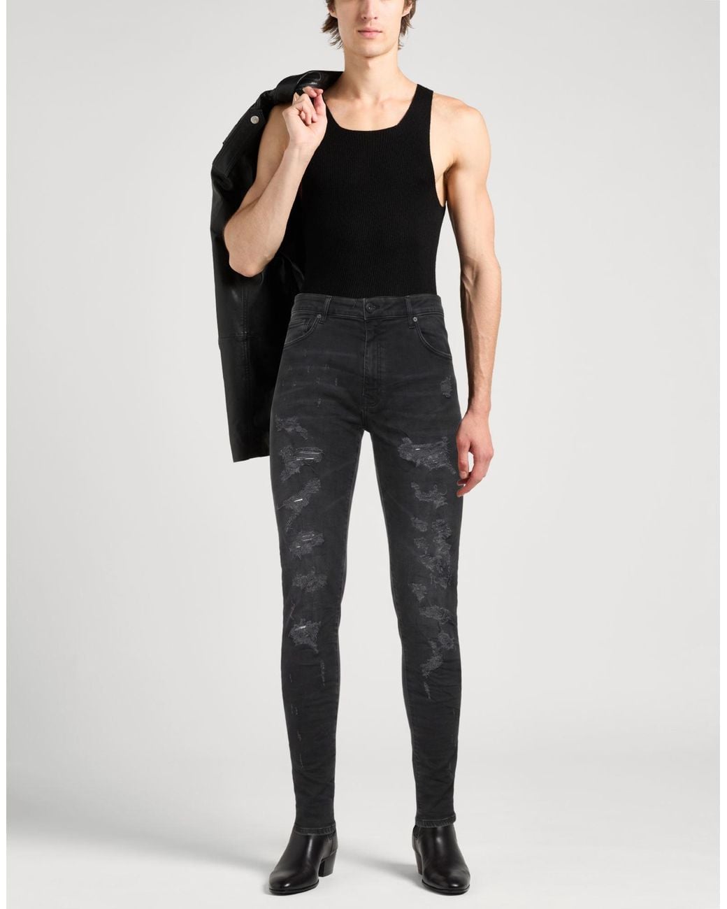 MD75 Black Jeans Cotton, Elastane for men