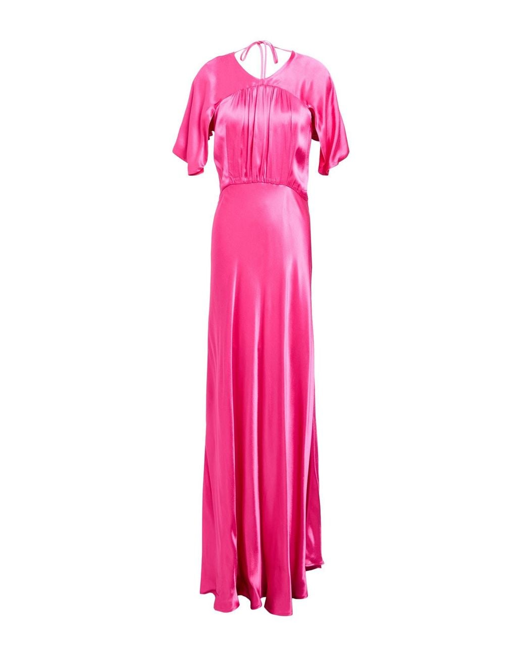 SOLOTRE Pink Fuchsia Maxi Dress Viscose