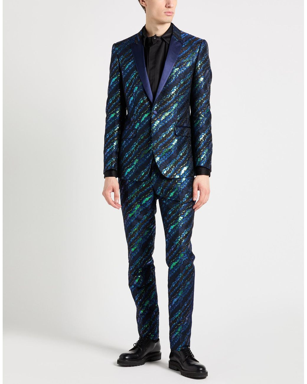 Dolce & Gabbana Blue Suit Polyester, Silk for men