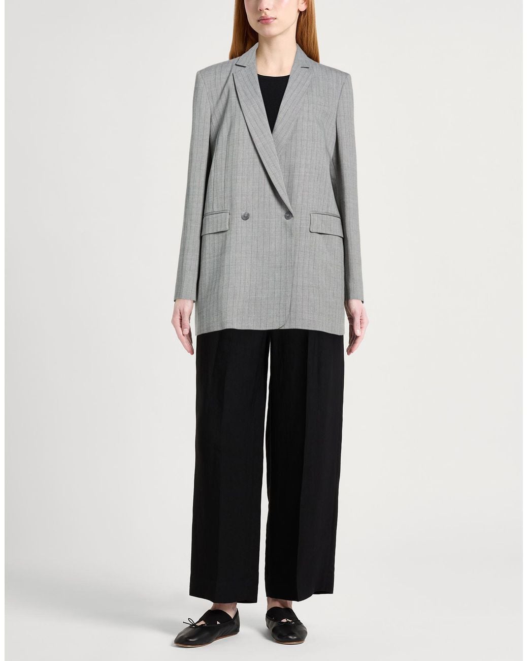 Twinset Gray Blazer Polyester, Viscose, Wool, Elastane