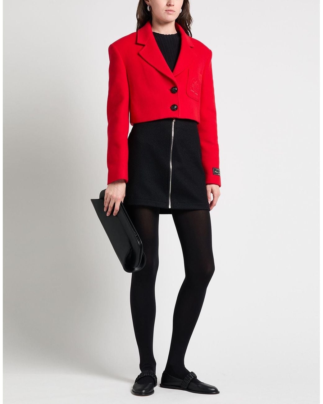 MSGM Red Blazer Virgin Wool, Polyamide