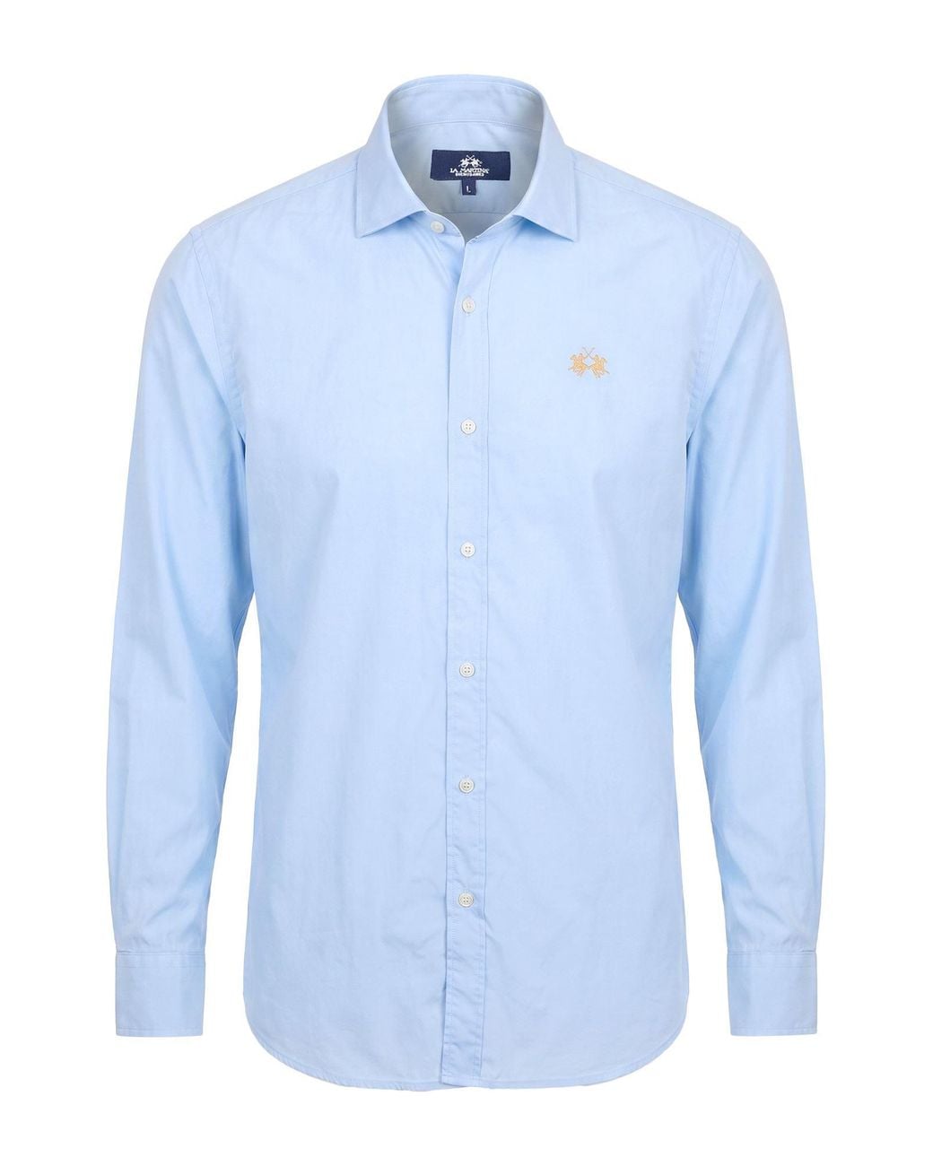 La Martina Blue Midnight Shirt Cotton for men