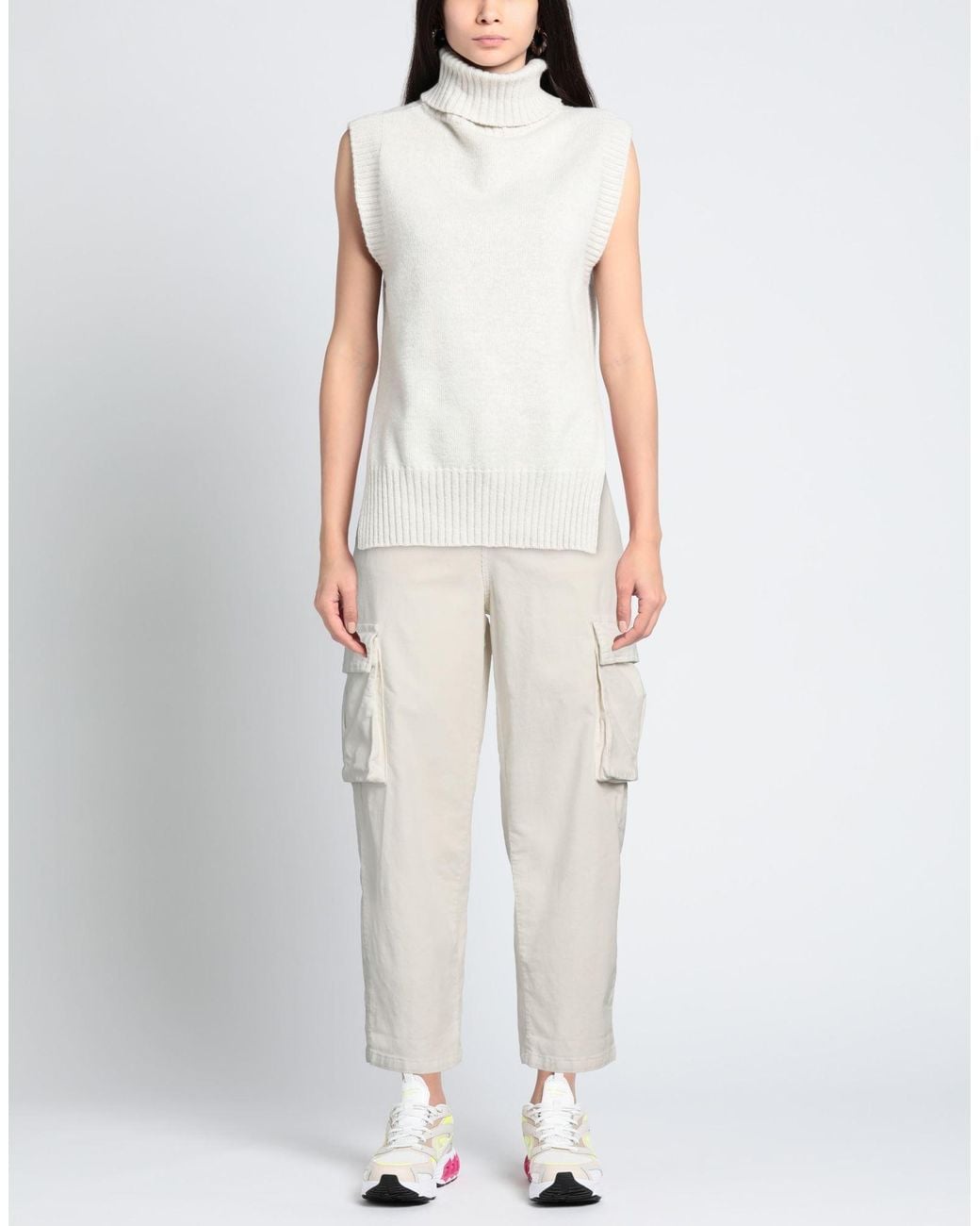 White Wise White Pants Cotton, Elastane