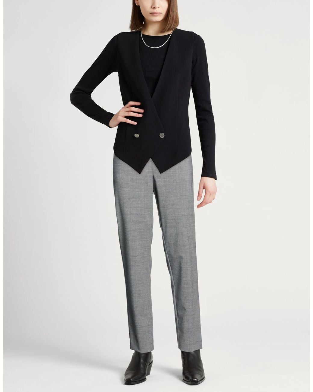 Aspesi Gray Pants Polyester, Virgin Wool, Elastane