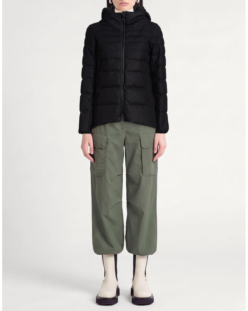 Herno Blue Puffer Wool, Polyamide, Viscose, Metal Fiber, Polyurethane