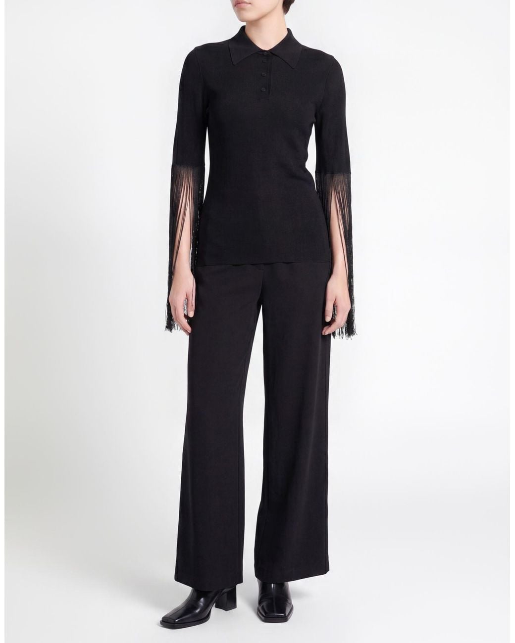 Ferragamo Black Polo Shirt Viscose