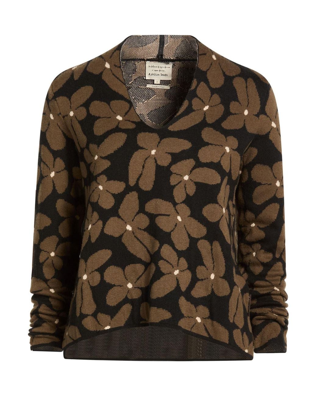 ALESSIA SANTI Brown Sweater Cotton, Wool