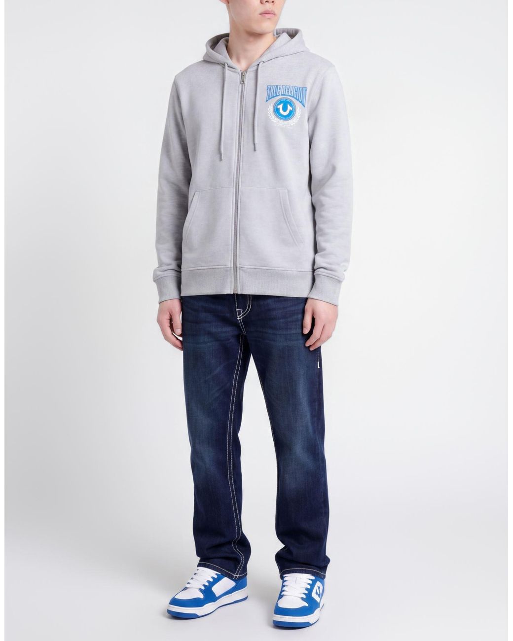 True Religion Blue Light Sweatshirt Cotton, Polyester for men