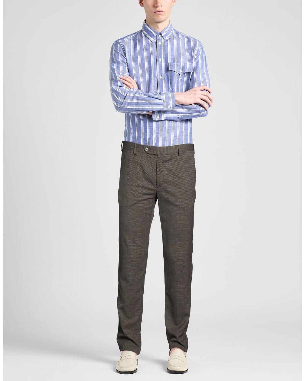PT Torino Gray Pants Polyester, Wool, Elastane for men