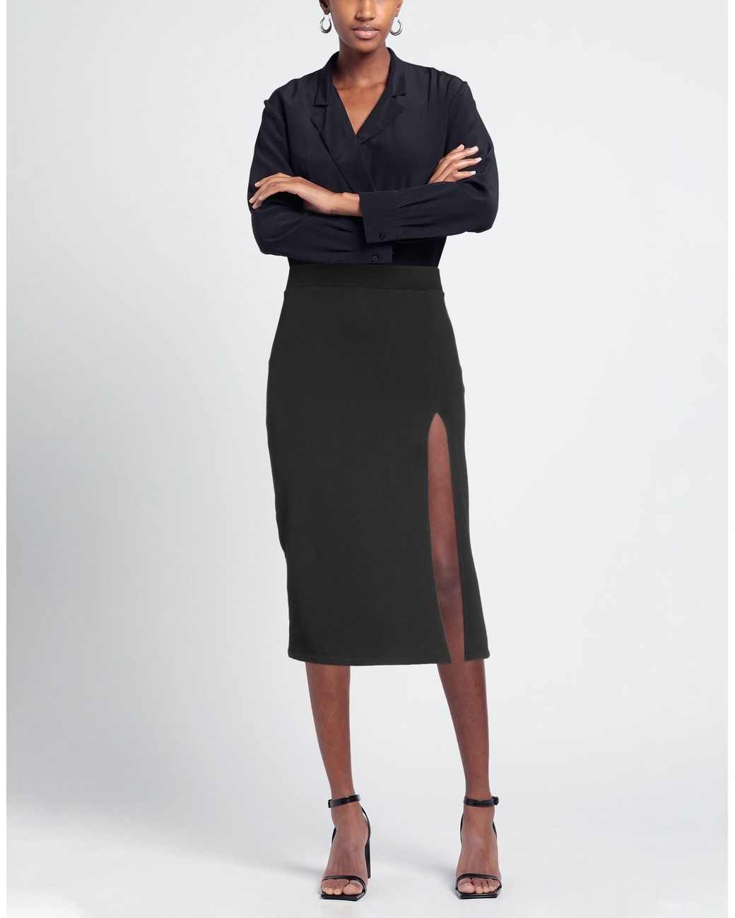 RED Valentino Black Midi Skirt