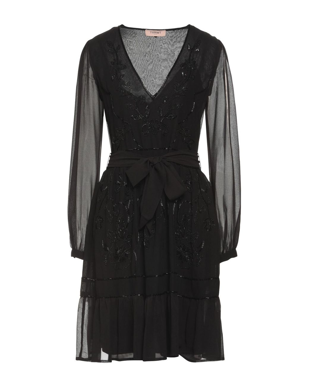 Twinset Black Mini Dress Polyester