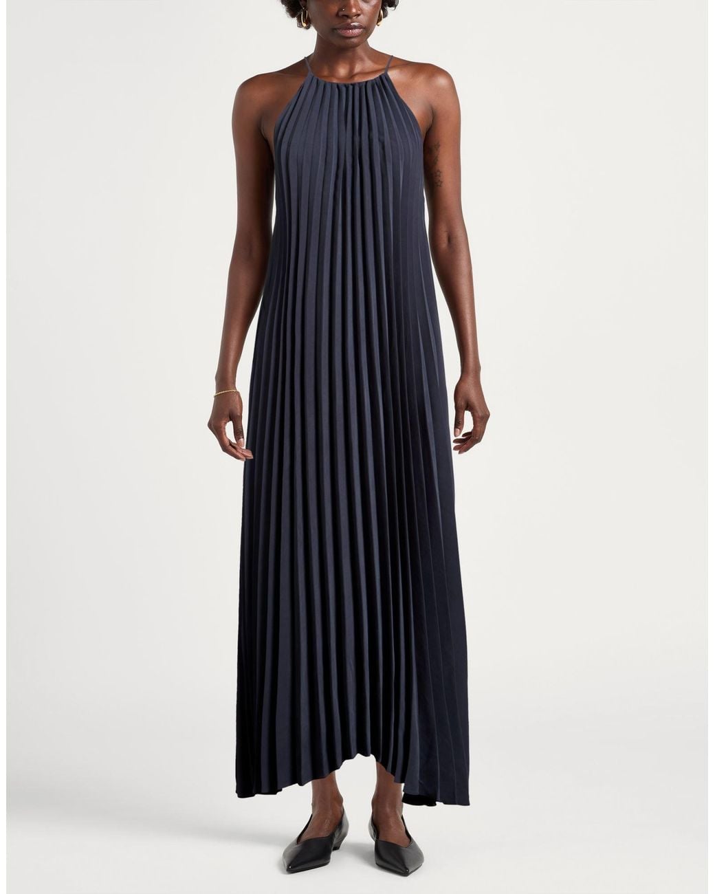 Paul & Joe Blue Charcoal Maxi Dress Viscose, Polyester