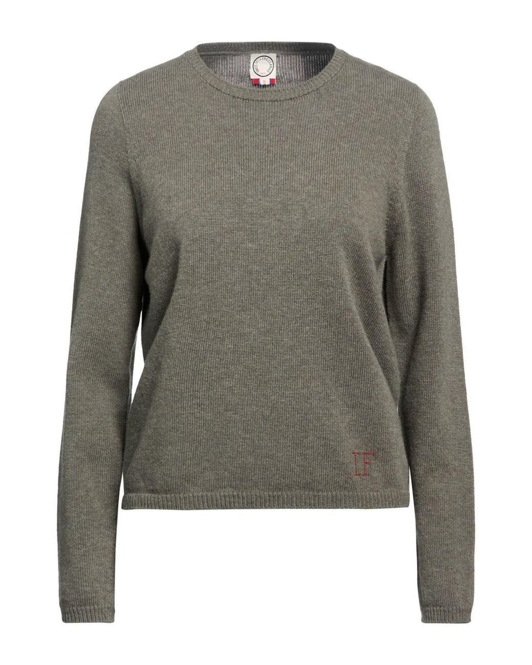 Ines De La Fressange Paris Gray Khaki Sweater Wool, Cashmere